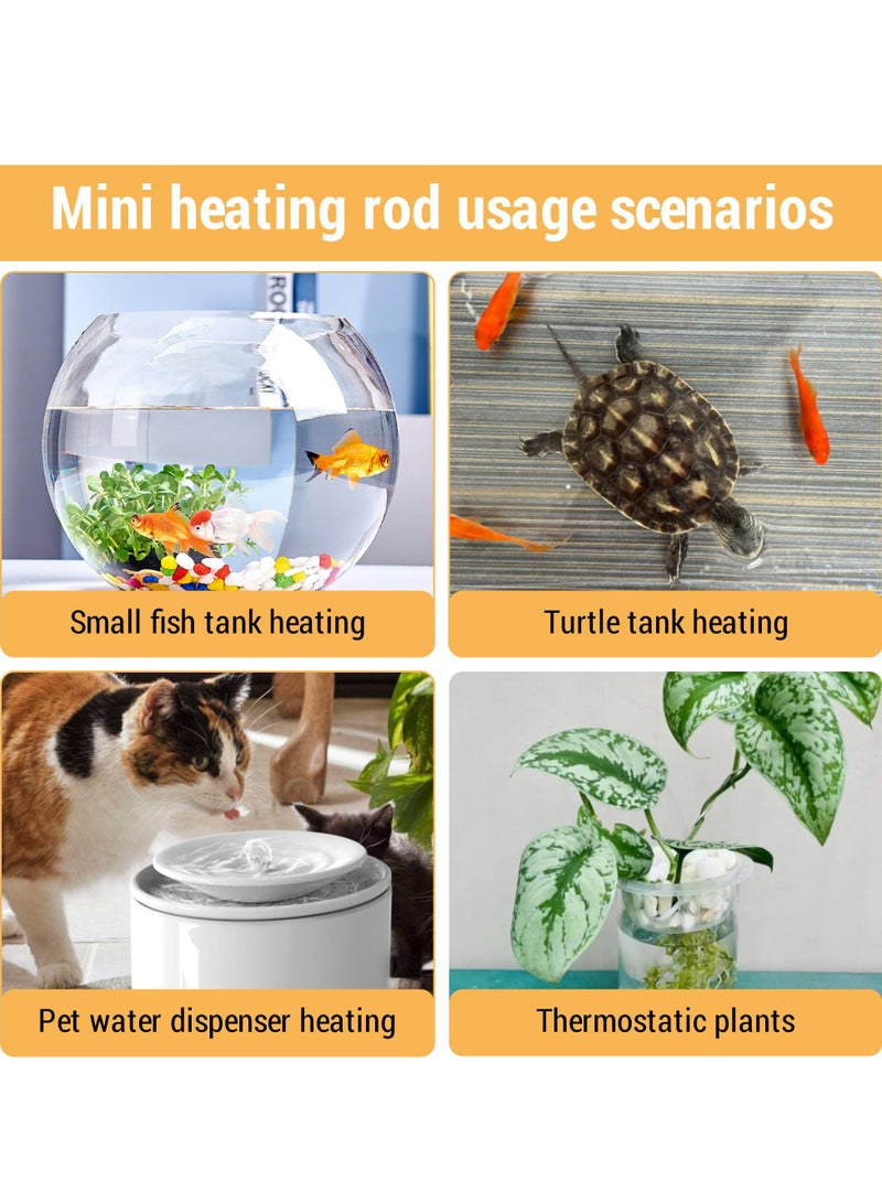 سخان بيتا صغير بشاشة رقمية، قوة ١٠ واط أو ١٥ واط، قابل للغمر في الماء، يعمل بالطاقة USB، مناسب لأحواض الأسماك بحجم يصل إلى غالون واحد. - Image 4